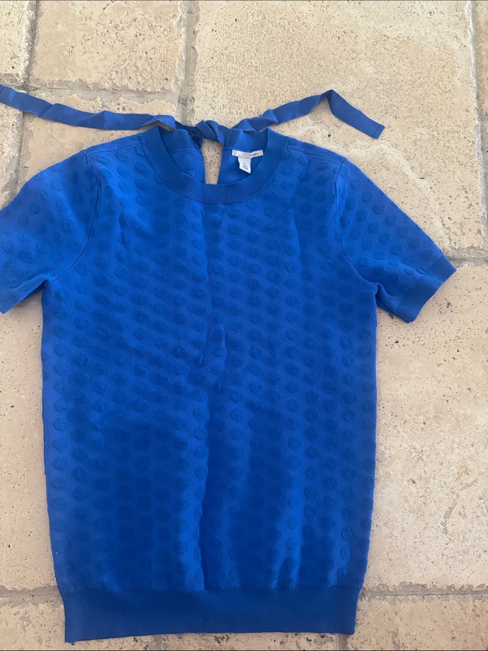 Halogen Blue Short Sleeve Knit Top